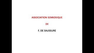 Association sémiosique de Saussure [upl. by Ennaehr963]