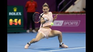 2018 Qatar Total Open Quarterfinals  Simona Halep vs CiCi Bellis  WTA Highlights [upl. by Dweck944]