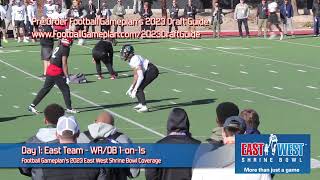 FBGPs 2023 East West Shrine Bowl Coverage Day 1  East Team WRDB 1on1s [upl. by Jourdan]