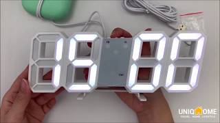 LED Digital Clock Instructions by UNIQHOME [upl. by Rebel]