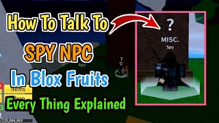 How To Bribe The Spy in Blox Fruits 2024  How To Talk To Spy NPC Every Thing Explained [upl. by Adalheid]