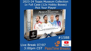 0706  202324 MUSEUM COLLECTION UEFA  1x Case 12x Hobby Box 1588 LIVE BREAK [upl. by Nauq]