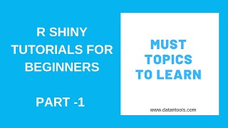 R Shiny Tutorial for beginners Complete Tutorial  Part 1 [upl. by Nnahgem]