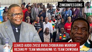 Leaked Audio Zvese Bvuu Zvoburana MuGroup ReZanu PF Team Mnangagwa Vs Team Chiwenga [upl. by Anelrihs75]