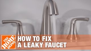 How to Fix a Leaky Faucet  The Home Depot [upl. by Aitnohs]