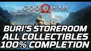 God of War Buris Storeroom  All Collectibles Legendary Chests Odins Raven [upl. by Angelis]