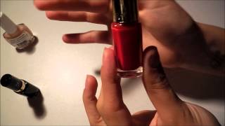 Manucure loréal  Deux vernis dune glossy box rouge et top coat noir [upl. by Gorman181]