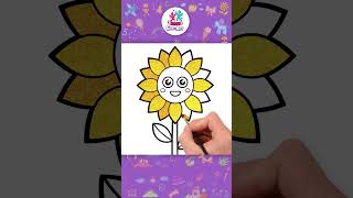 Wie zeichnet man eine Sonnenblume  Zeichnen und Malen für Kinder  HooplaKidzDeutsch shorts [upl. by Elwira]