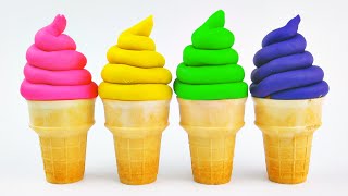 PlayDoh Ice Cream Cone Surprise Eggs Peppa Pig Thomas Tank Minions Dora Mickey Mouse Toys FluffyJet [upl. by Greerson]