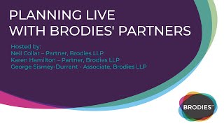 Planning Live with Brodies Partners [upl. by Zashin]