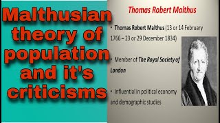 Malthusian Theory of Population Malthusian Theory UPSC [upl. by Poppy]