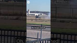 Pilot ejects from F35 fighter jet after crash landing in Texas  USA TODAY Shorts [upl. by Tannie]