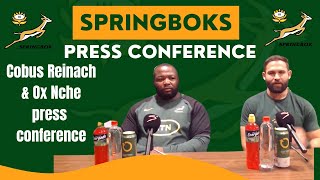 SPRINGBOKS Brisbane player interviews Cobus Reinach amp Ox Nche [upl. by Durante640]