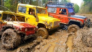 RC Cars MUD OFF Road — Land Rover Defender 90 and Hummer H1 1— RC Extreme Pictures [upl. by Domash237]