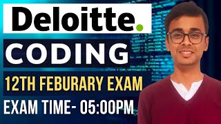 🔴Deloitte 12th February Coding Questions  Deloitte 12 Feb Exam Analysis [upl. by Nwahser]