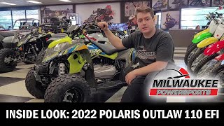 INSIDE LOOK 2022 POLARIS OUTLAW 110 EFI [upl. by Hazeefah]