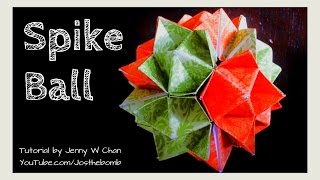 Origami Ball  How to Fold Origami Spiky Ball Cuboctahedron [upl. by Fee620]