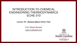 ECHE 310  Lecture 19  Ranque Hilsch Vortex Tube [upl. by See]