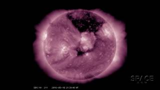 Massive Coronal Hole Formed On Sun  ZoomIn Video [upl. by Nanyt553]