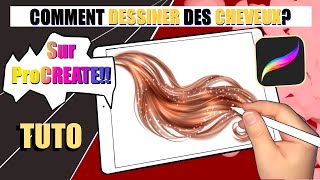 TUTO Comment dessiner les cheveux sur PROCREATE 🤔 [upl. by Cecilius]