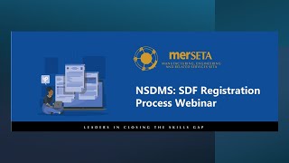 NSDMS SDF REGISTRATION PROCESS WEBINAR [upl. by Luedtke]