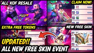 EVENT UPDATES ALL KOF SKIN RESALE  KAGURA EPIC SKIN  FREE TOKENS amp MORE EVENT  MLBB [upl. by Caspar136]