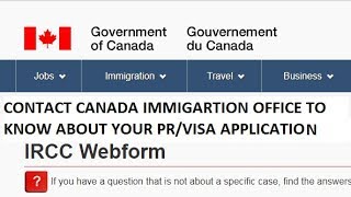 How to contact immigration office canada to know about your visa status [upl. by Thrasher58]