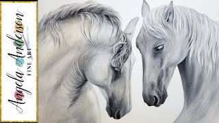 White Horses Acrylic Painting LIVE Tutorial [upl. by Adnav]