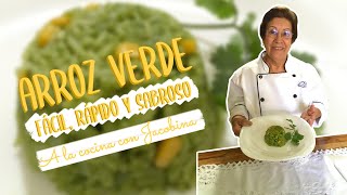 COMO HACER EL ARROZ VERDE  TÉCNICAS DE ARROZ  ARROZ VERDE PERFECTO [upl. by Eugene]