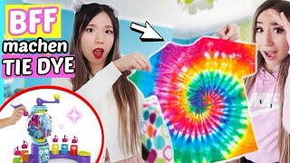 2 DUMME BFF MÄDCHEN 😂 🙈 machen TIE DIY Shirt selber mit Tie Dye Maschine ⚡️für Sommer⚡️ [upl. by Margery]