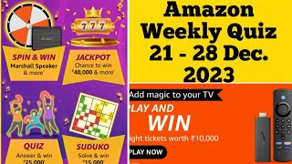 Amazon Fun Trivia Quiz Funzone Sudoku Add magic to your TV Quiz Answer Amazon All Quiz Answers Today [upl. by Siobhan200]