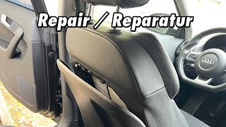 Audi Sitz Rückwand Abdeckung locker  Reparatur  AUDI SEAT PANEL LOOSE REPAIR [upl. by Ayatnwahs]