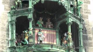 Glockenspiel München Marienplatz HD  Munich carillon HD [upl. by Annoynek529]