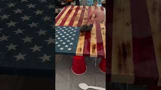 Making an American Flag Board with Epoxy Resin [upl. by Miuqaoj78]