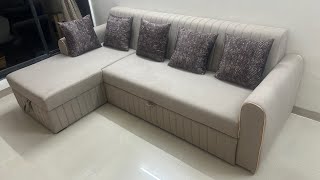 sofa SOFA COME BED L SHAPE  WHIT STORAGE WHIT POLISH  MY NO 8169627204 ADDRESS IN DESCRIPTION [upl. by Dloreg]