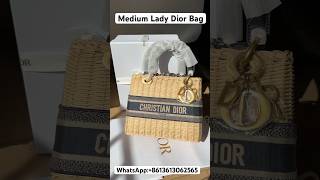 Medium Lady Dior Bag Natural Wicker and Blue Dior Oblique Jacquard diorbag dior ladydior bag [upl. by O'Callaghan353]