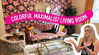 DIY Colorful Renter Friendly Apartment Makeover Maximalist Living Room [upl. by Map875]