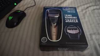 Kemei KM8102 3Blades Rechargeable Razor Electric Shaver Shaving Waterproof Razors [upl. by Enidualc895]