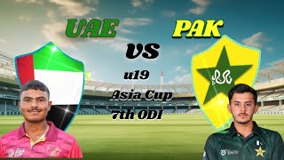 Pakistan U19 vs UAE U19  Match 7  ACC Mens U19 Asia Cup [upl. by Borszcz]