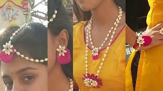 how to make real flower jewelry for mehndi and other fucntions new 2017 [upl. by Salvucci]