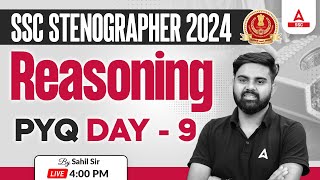 SSC Stenographer 2024  SSC Steno Reasoning By Sahil Tiwari  Previous Year Questions 9 [upl. by Neddy]