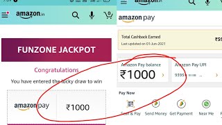 Amazon quiz todayFunzone jackpotspin and win 1000 🤑👆 [upl. by Yeltrab790]