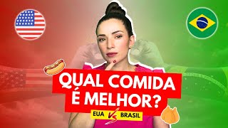 🍔 Comidas nos EUA vs Brasil Qual é melhor 🤔 [upl. by Yerag489]