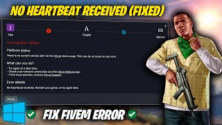 How To Fix FiveM Error  No heartbeat received Fixed✔️ [upl. by Rotow]