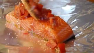 Salmon Baked in Foil Recipe Video [upl. by Aihseket]