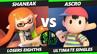 Back 2 the Brink TOP 8  ascro Ness Vs Shaneak Inkling Smash Ultimate  SSBU [upl. by Marabelle]