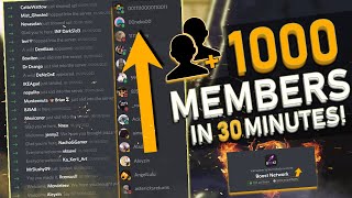 HOW TO GET 1000 DISCORD MEMBERS FAST  BECOME HUGE SERVER  INCREASE SERVER MEMBERS  BOT MEMBERS [upl. by Jenelle]