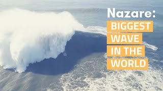 Nazare GIGANTIC WAVES  4k Drone Footage [upl. by Cinamod]