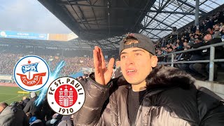 STPAULI bleibt UNGESCHLAGEN 🏴‍☠️ 🤯Choreo Skandal😱  HANSA ROSTOCK vs STPAULI  Stadionvlog [upl. by Zingg]