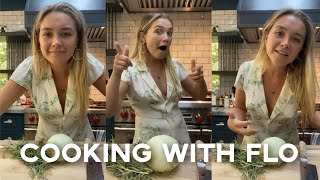 Florence Pugh  Cooking With Flo sunday roast [upl. by Uaerraj]